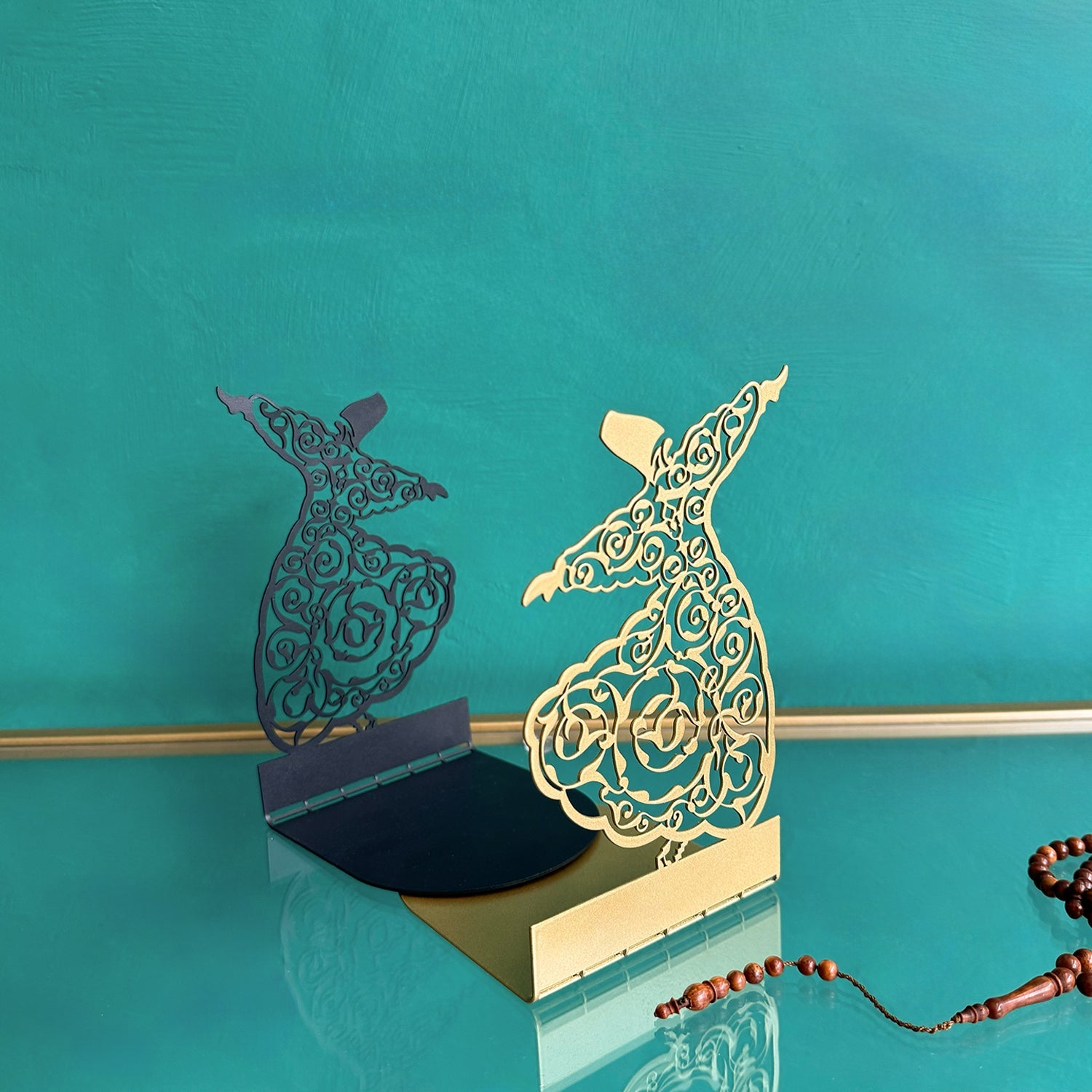 Whirling Dervish - Semazen - Metal Islamic Bookend - Set of 2 - MIN150