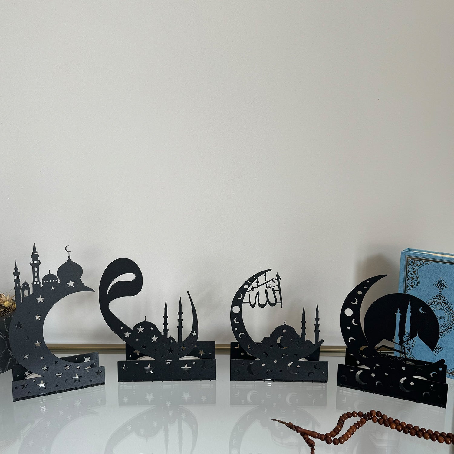 Ramadan Decoration - Eid Mubarak - Metal Islamic Candle Holder - Set of 4 - MIN135