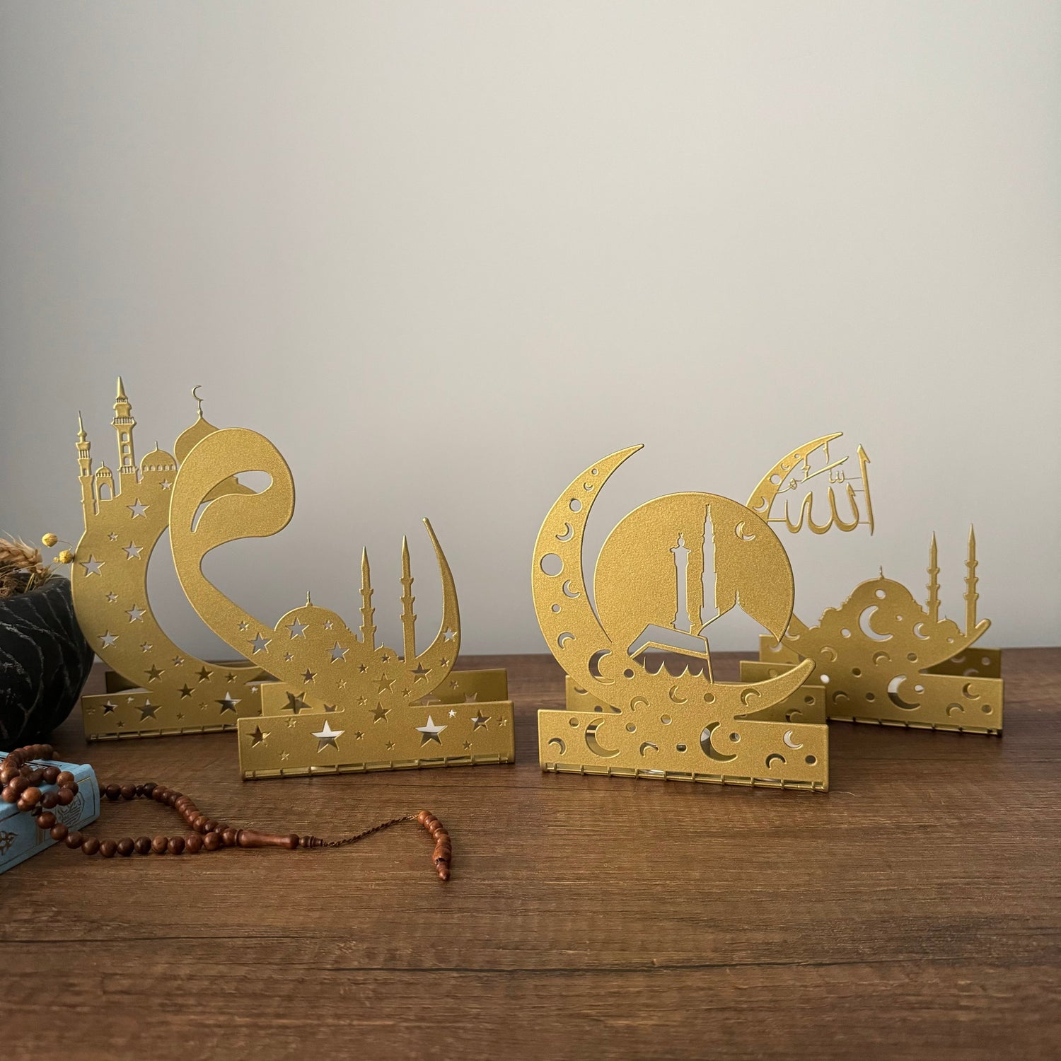 Ramadan Decoration - Eid Mubarak - Metal Islamic Candle Holder - Set of 4 - MIN135