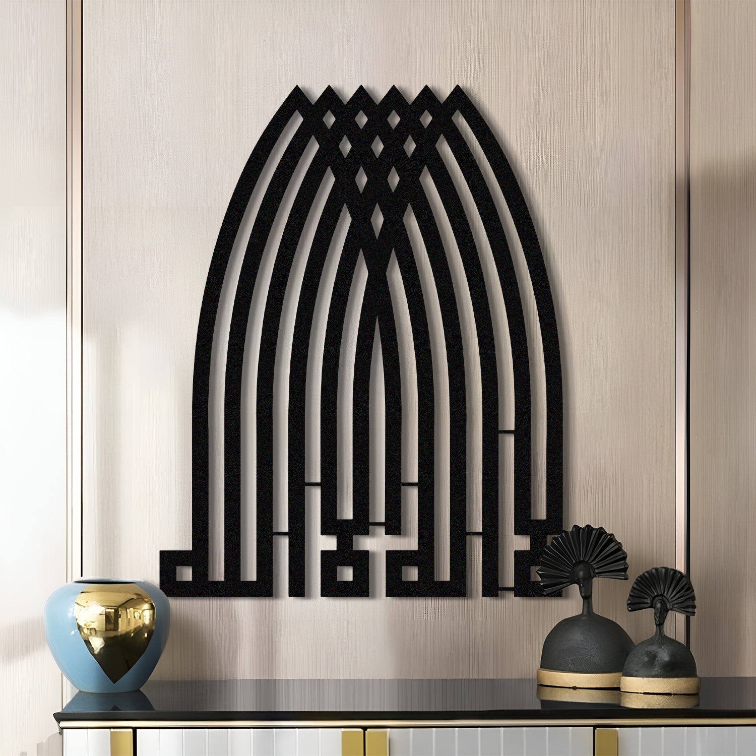 &quot;La ilaha illallah&quot; - Kufic Metal Islamic Wall Art - MIN109