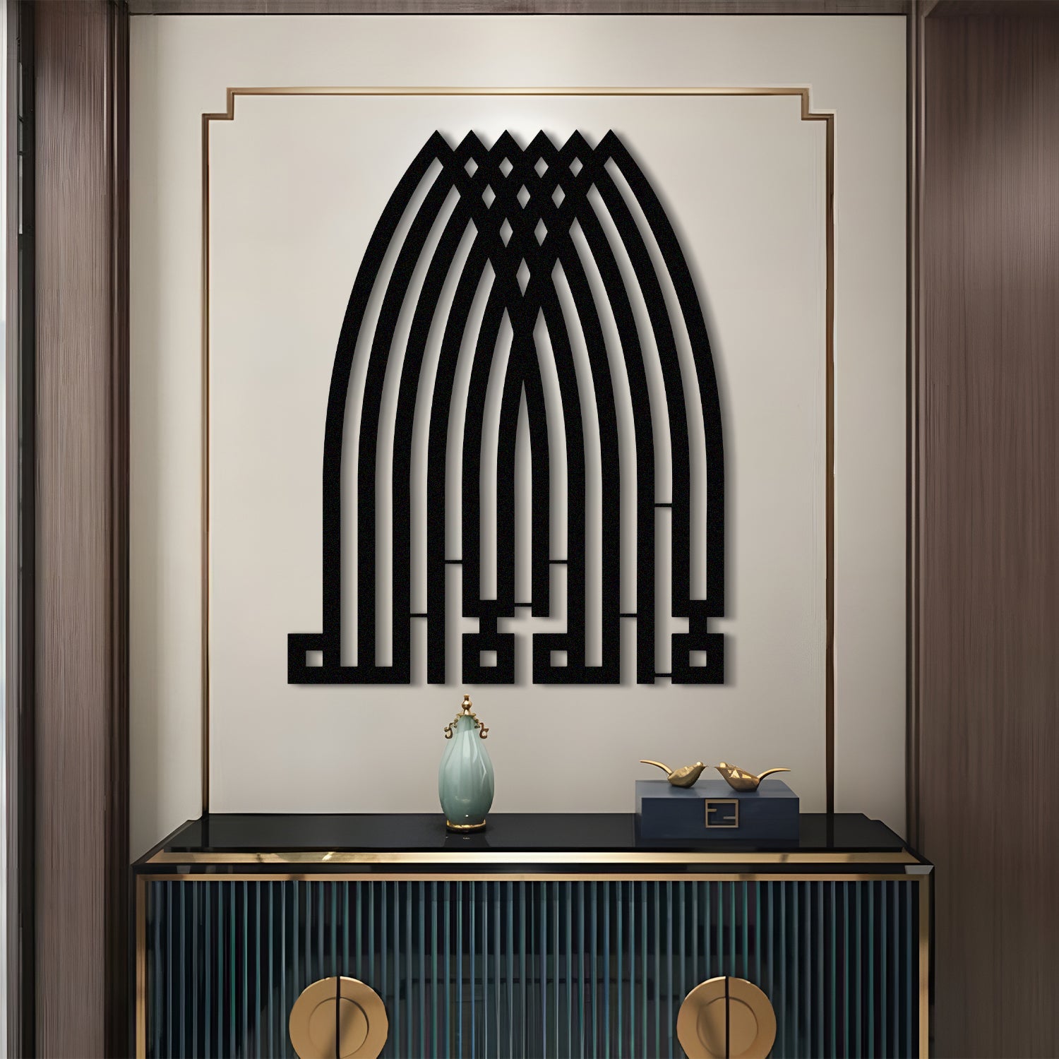 &quot;La ilaha illallah&quot; - Kufic Metal Islamic Wall Art - MIN109