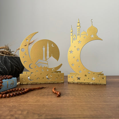 Ramadan Decoration - Eid Mubarak - Metal Islamic Candle Holder - Set of 2 - MIN137