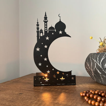 Ramadan Kareem - Eid Mubarak - Metal Islamic Candle Holder - Set of 3- MIN134