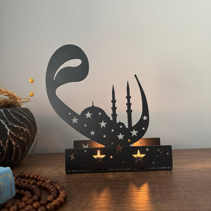 Ramadan Decoration - Eid Mubarak - Metal Islamic Candle Holder - Set of 4 - MIN135