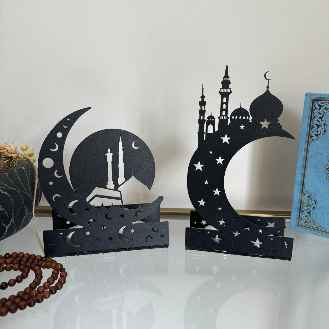 Ramadan Decoration - Eid Mubarak - Metal Islamic Candle Holder - Set of 2 - MIN137