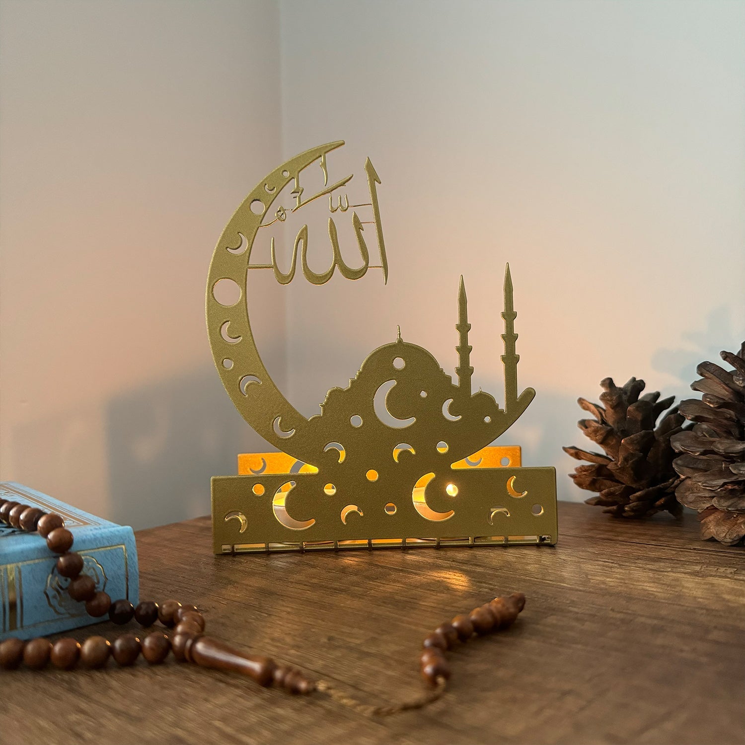 Eid Decoration - Ramadan Mubarak - Metal Islamic Candle Holder - Set of 2 - MIN136